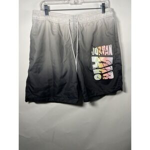 JORDAN Sport DNA HBR Poolside Shorts Sz‎ Medium Black White Flight Jumpman